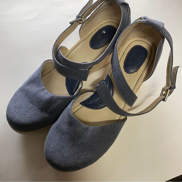 Boc Born of Concept Shoes Bree Espadrille wedge Blue Canvas Casual Z30234-10M - Picture 3 of 13